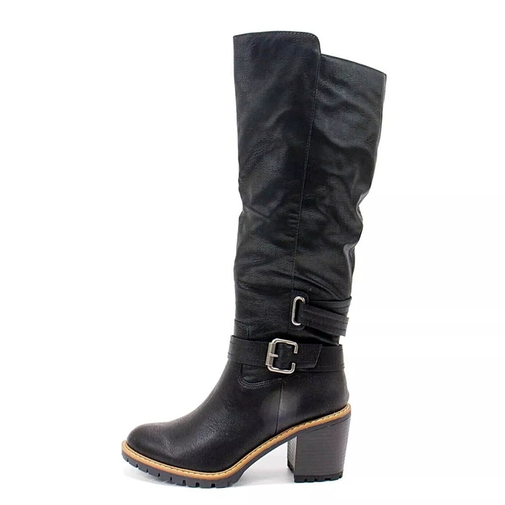 Sun + Stone Women's Viviaan Zip up Buckle Black Knee-High Boots Size 6.5 M - Picture 4 of 8